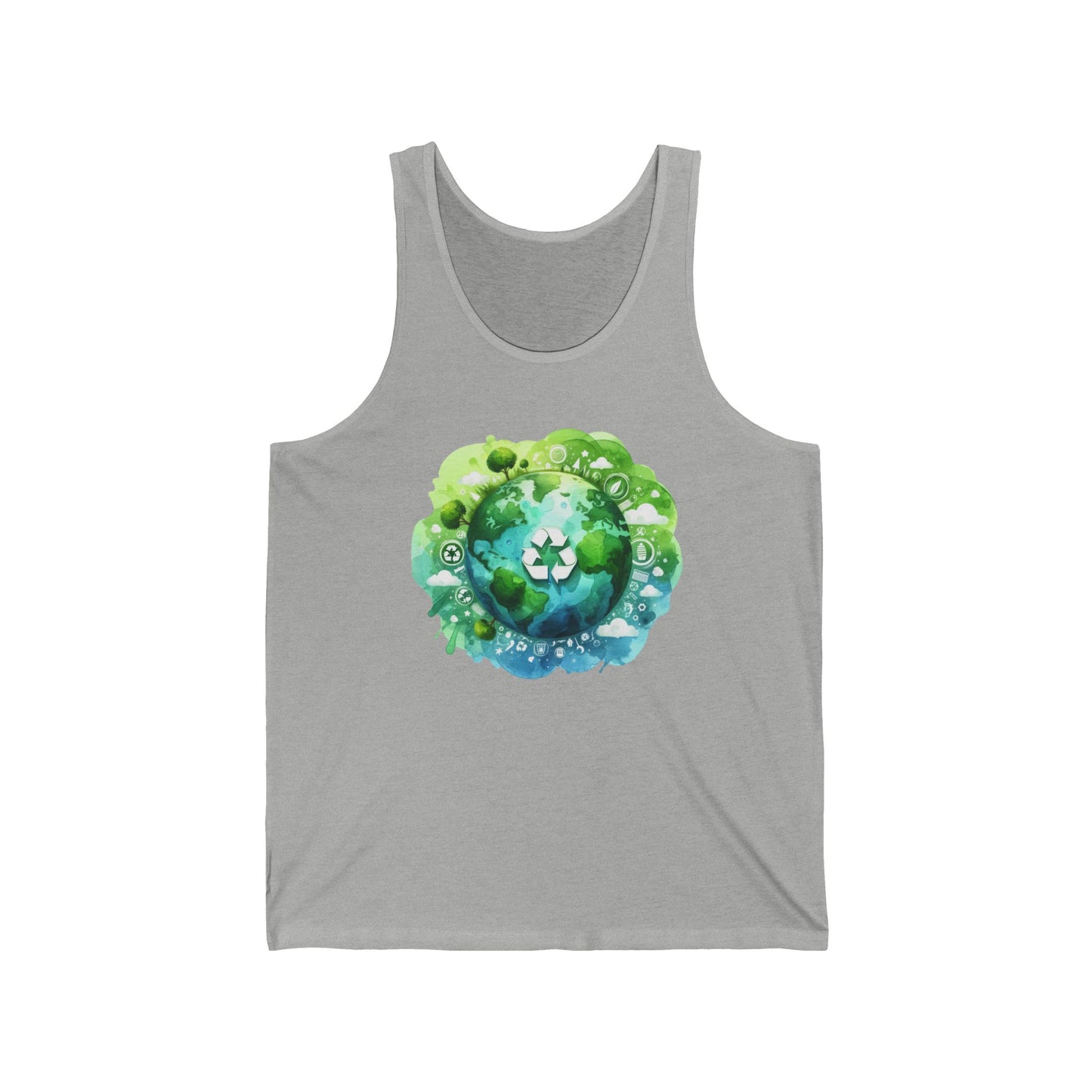 Eco-Friendly Unisex Jersey Tank Top - Sustainable Planet Design