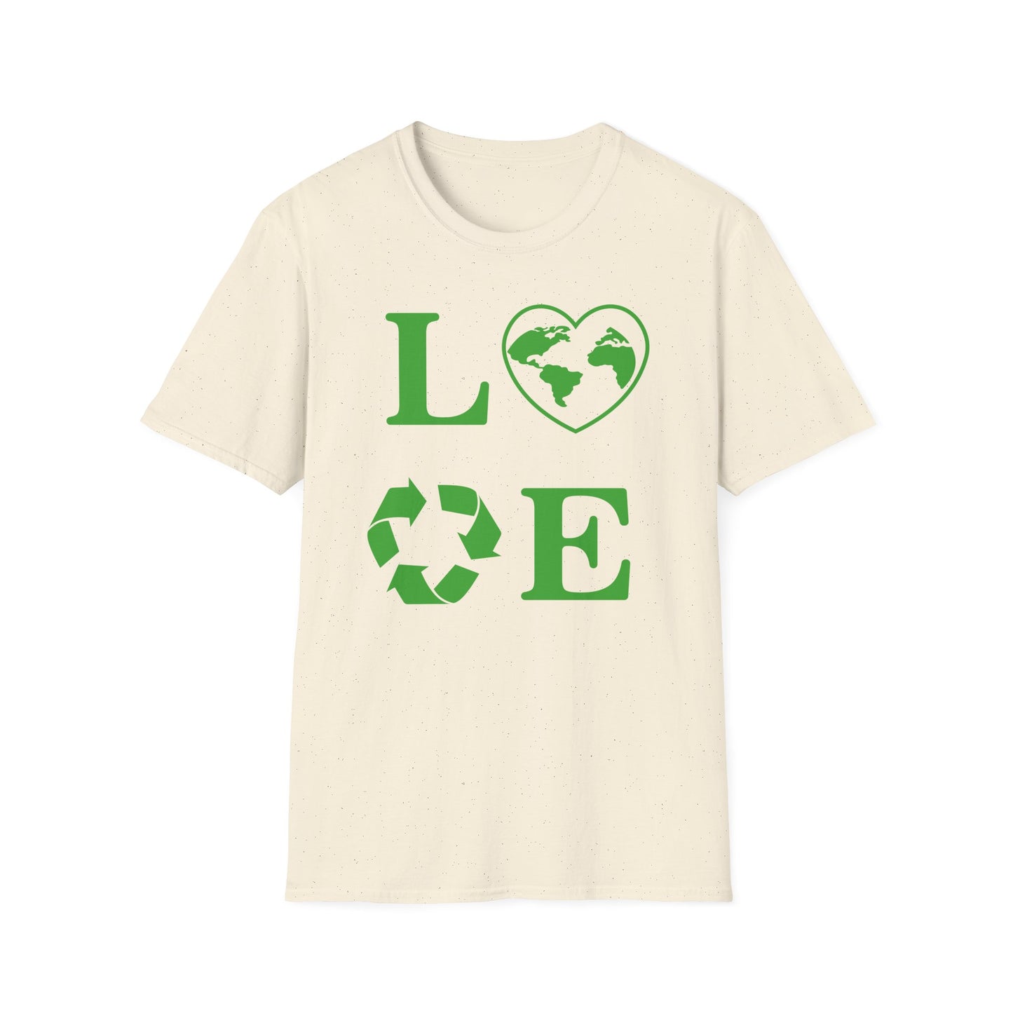 Eco-Friendly Love T-Shirt | Unisex Softstyle Tee with Heart and Recycling Design