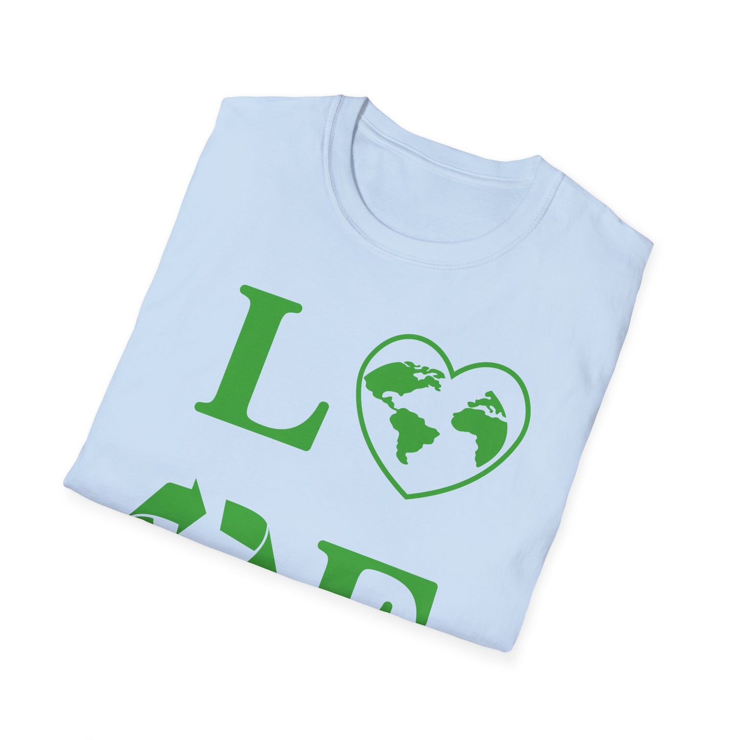 Eco-Friendly Love T-Shirt | Unisex Softstyle Tee with Heart and Recycling Design