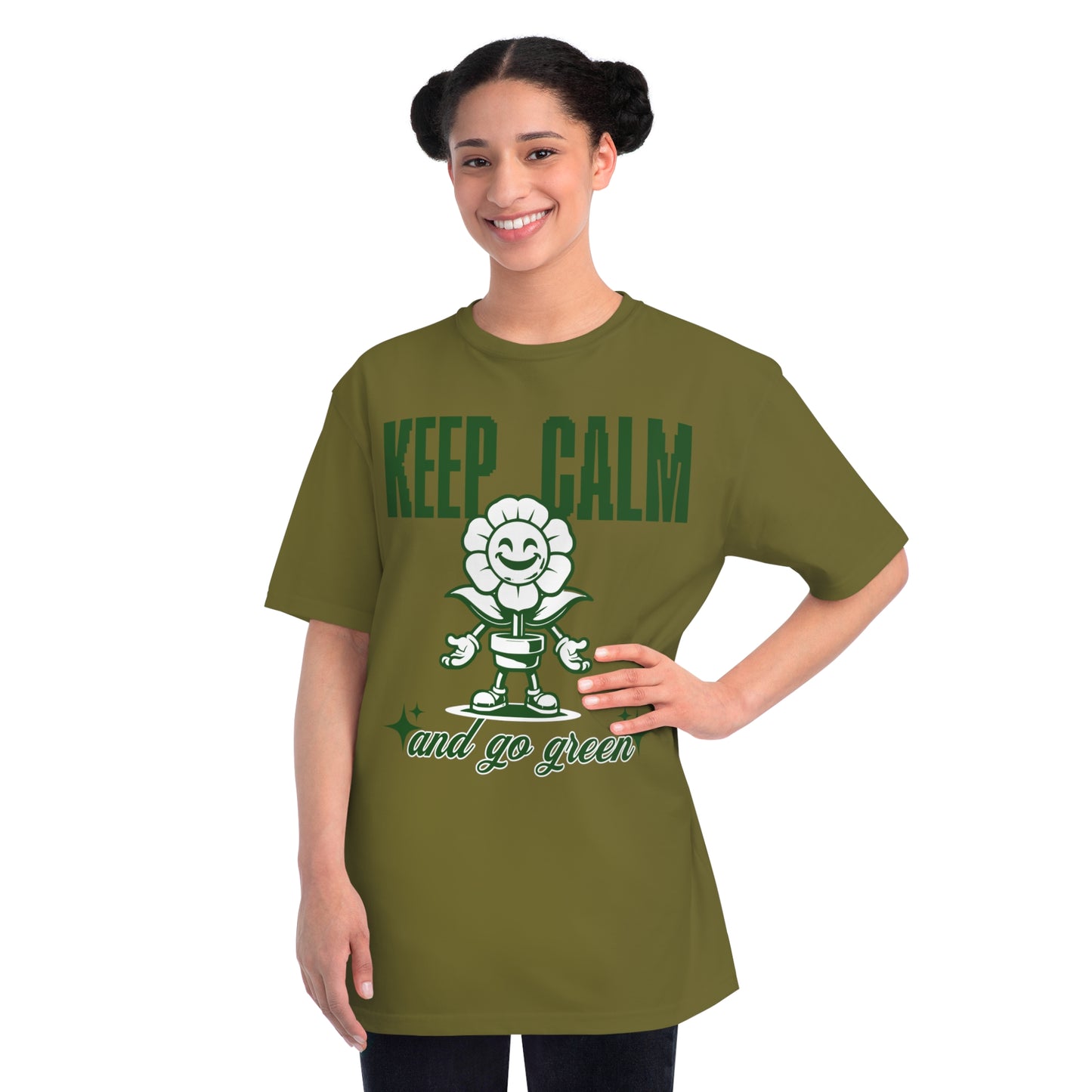 Eco-Friendly Classic T-Shirt - Keep Calm and Go Green Design