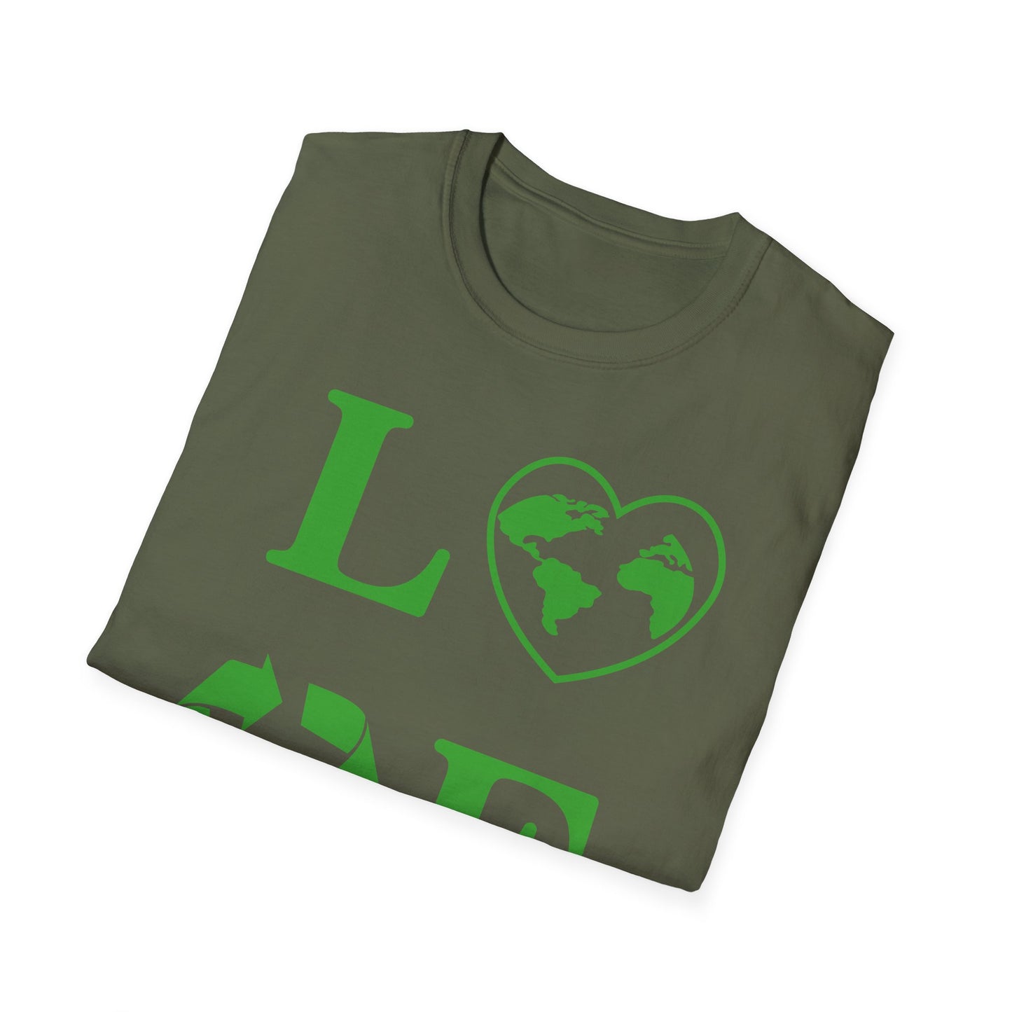 Eco-Friendly Love T-Shirt | Unisex Softstyle Tee with Heart and Recycling Design
