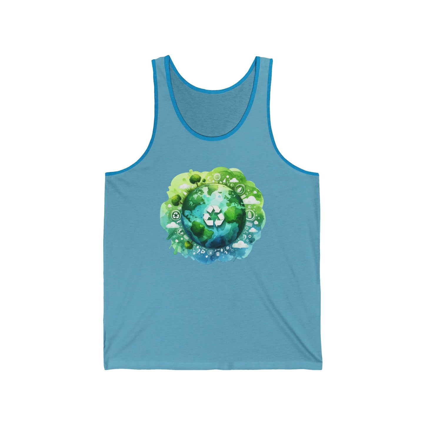Eco-Friendly Unisex Jersey Tank Top - Sustainable Planet Design