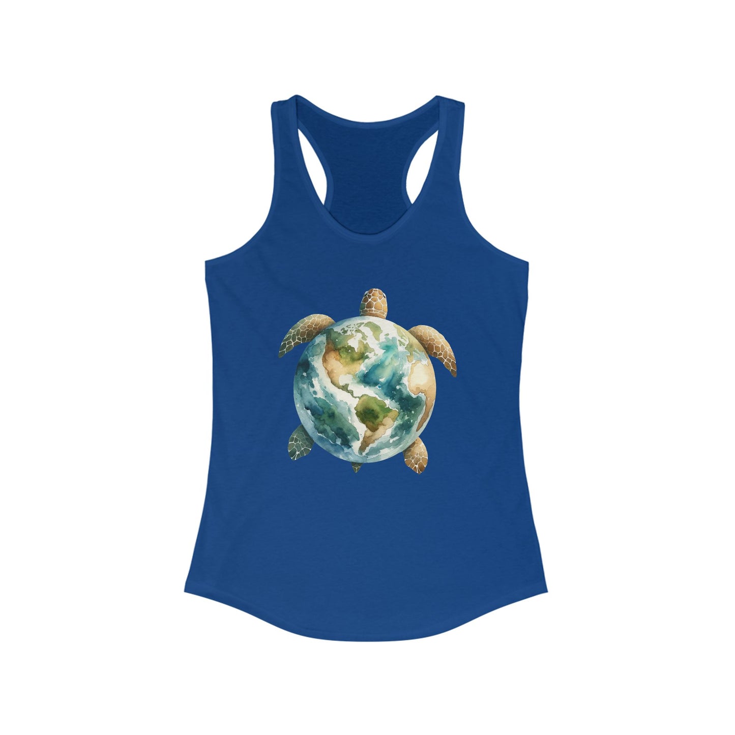 Eco-Friendly Turtle Graphic Women's Racerback Tank Top