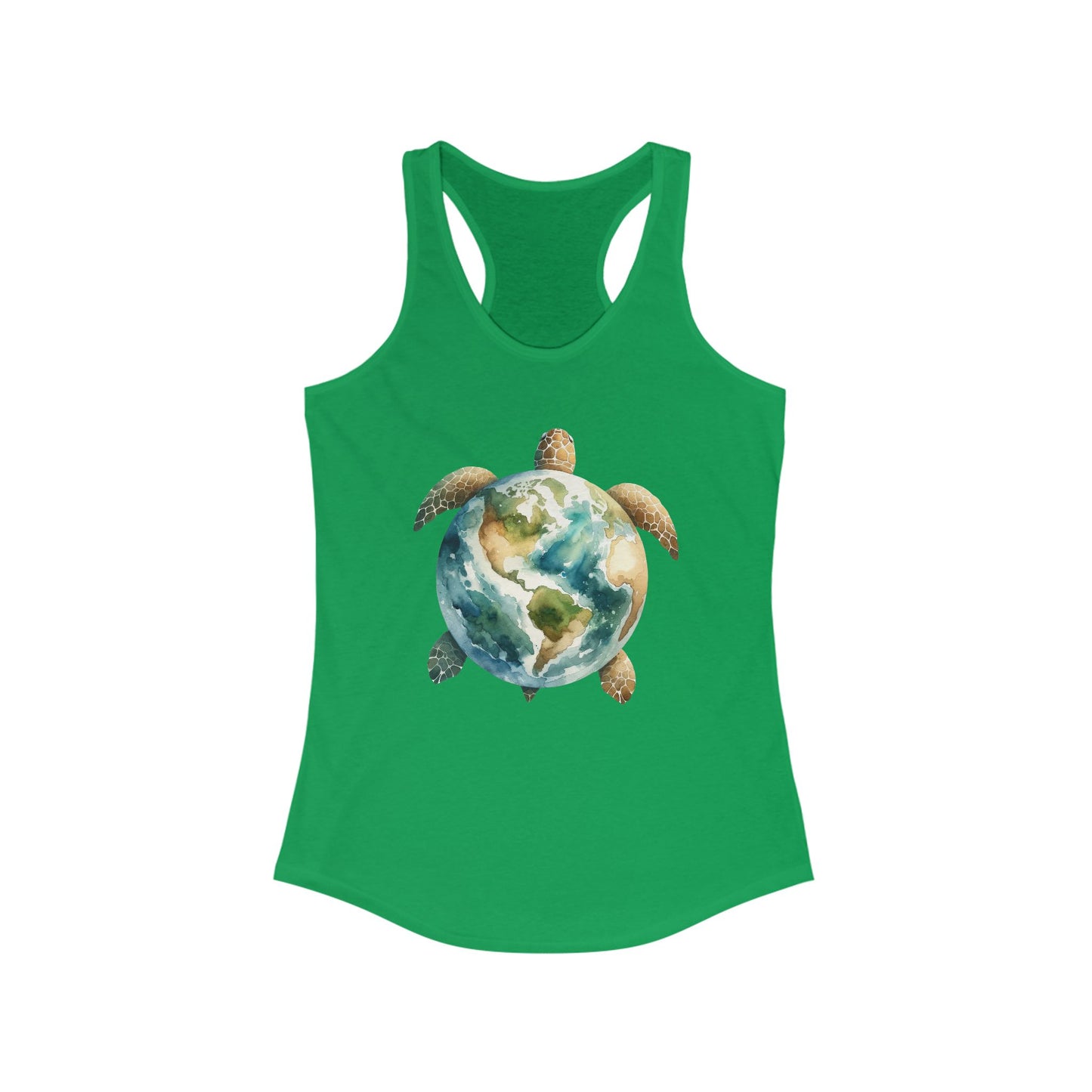 Eco-Friendly Turtle Graphic Women's Racerback Tank Top