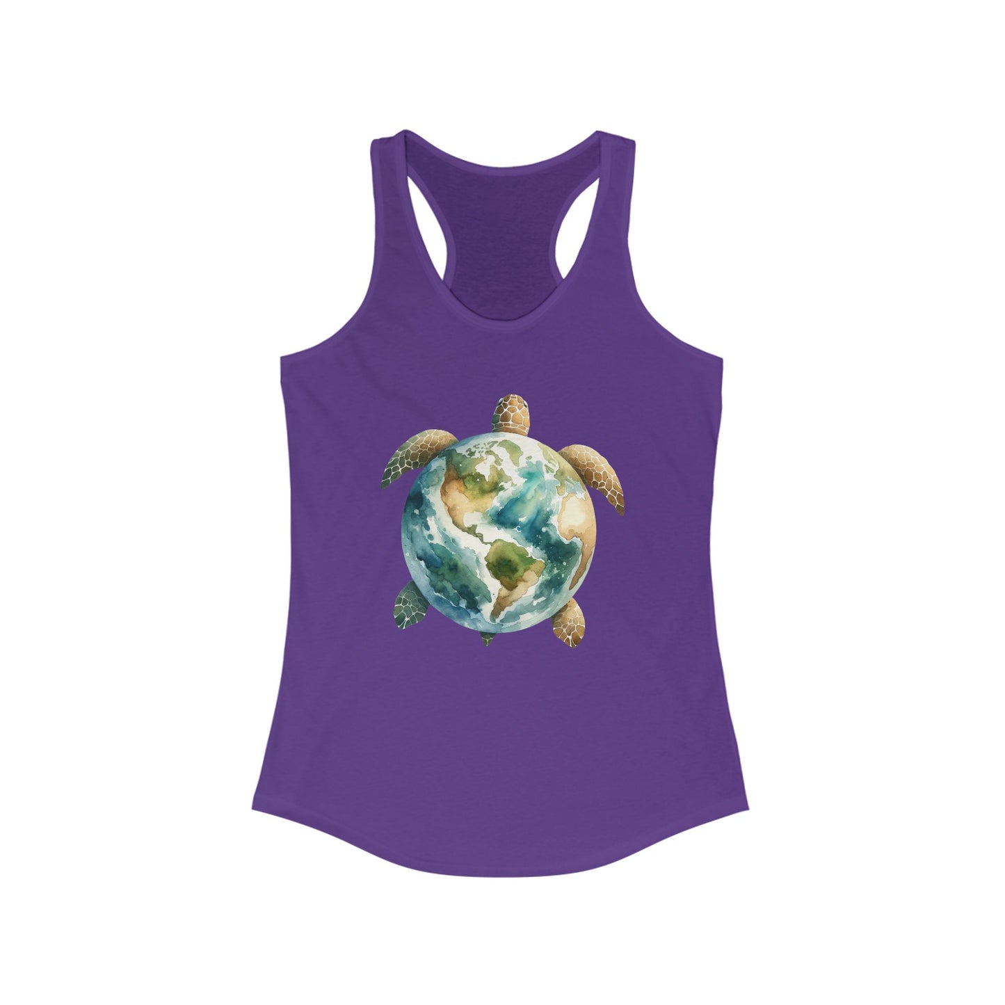 Eco-Friendly Turtle Graphic Women's Racerback Tank Top