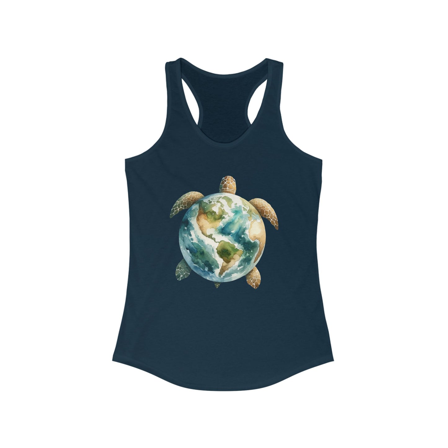 Eco-Friendly Turtle Graphic Women's Racerback Tank Top