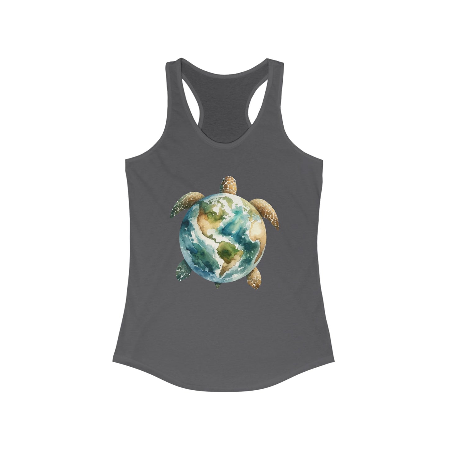 Eco-Friendly Turtle Graphic Women's Racerback Tank Top