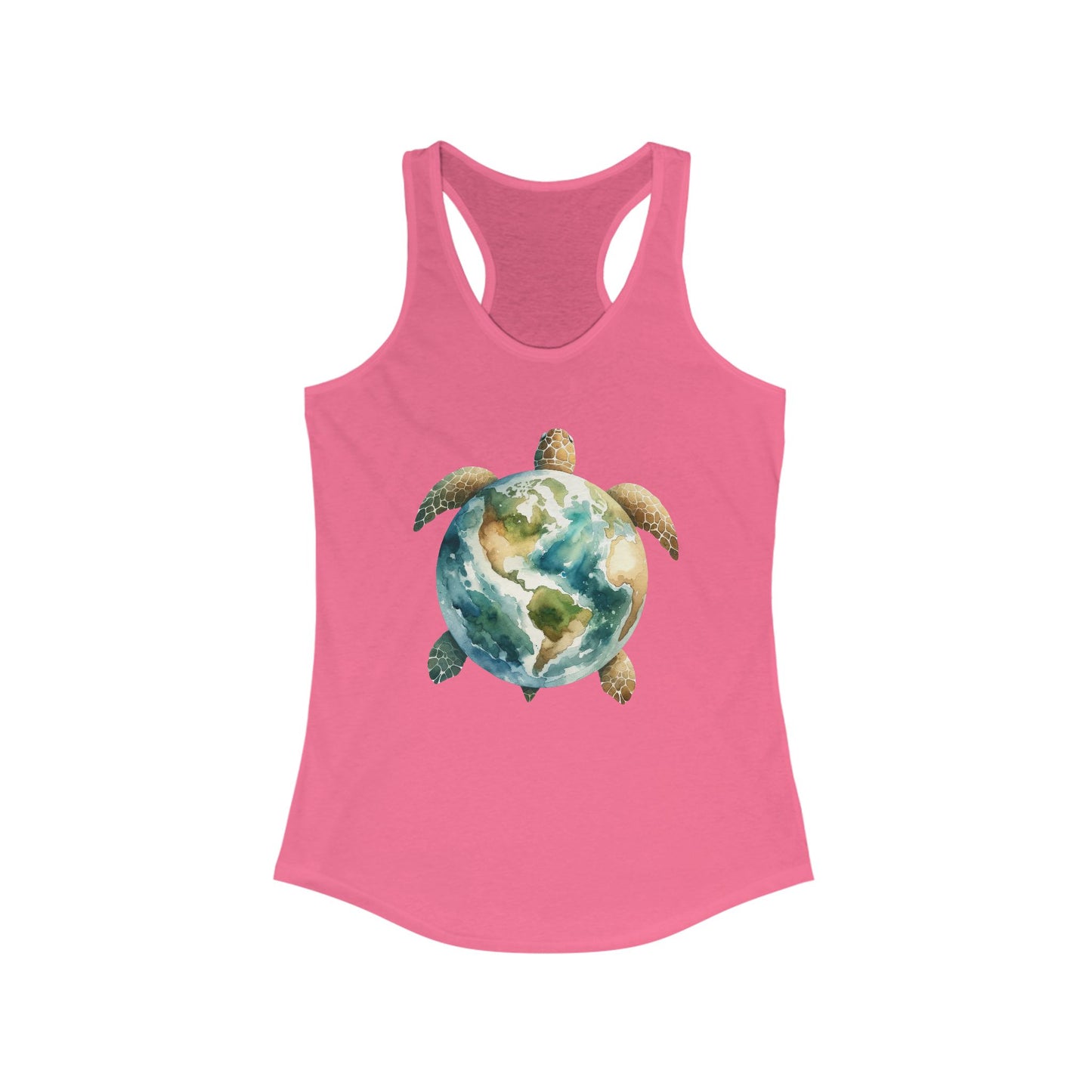 Eco-Friendly Turtle Graphic Women's Racerback Tank Top