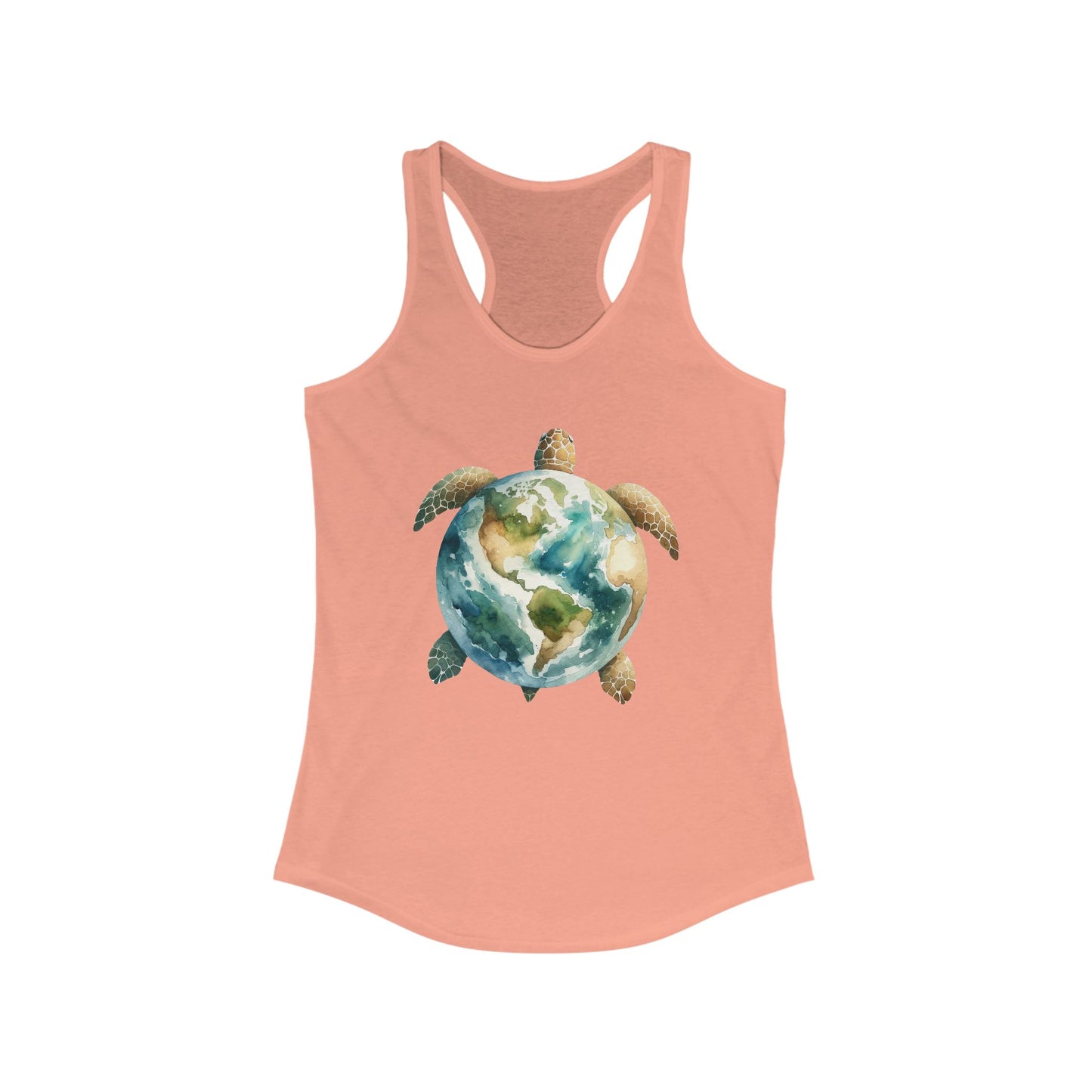 Eco-Friendly Turtle Graphic Women's Racerback Tank Top