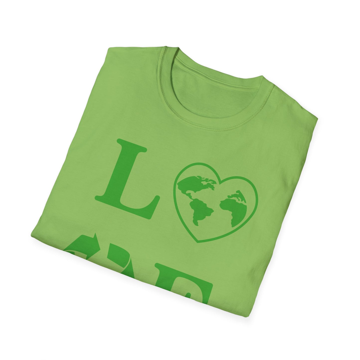 Eco-Friendly Love T-Shirt | Unisex Softstyle Tee with Heart and Recycling Design