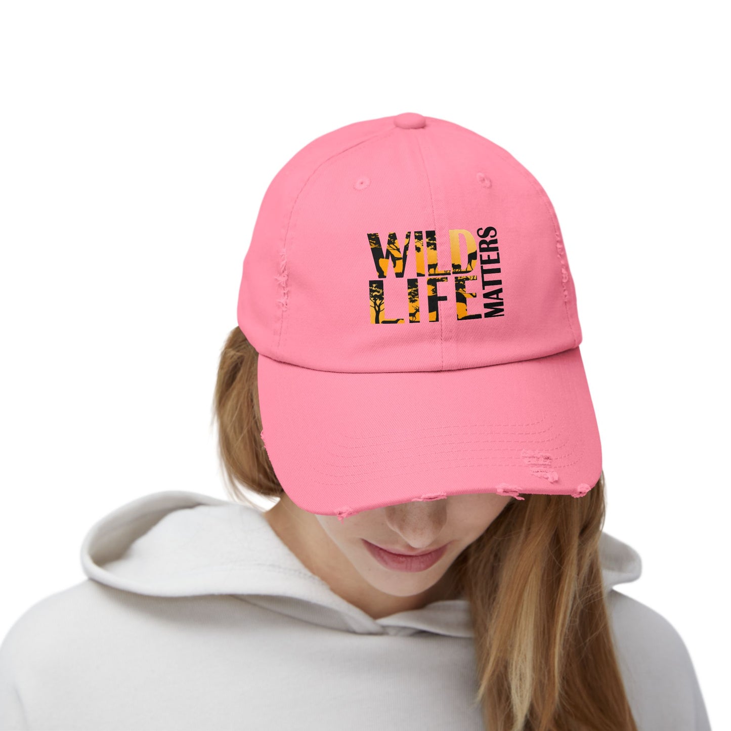 Unisex Distressed Cap - Wildlife Matters Adjustable Hat for Nature Lovers