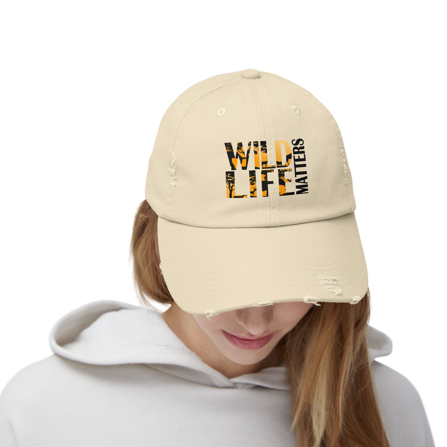 Unisex Distressed Cap - Wildlife Matters Adjustable Hat for Nature Lovers