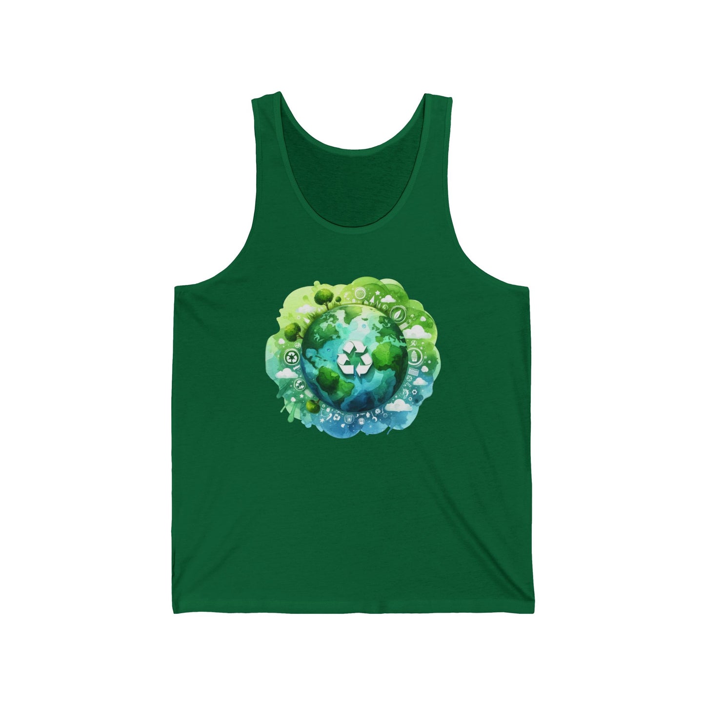 Eco-Friendly Unisex Jersey Tank Top - Sustainable Planet Design