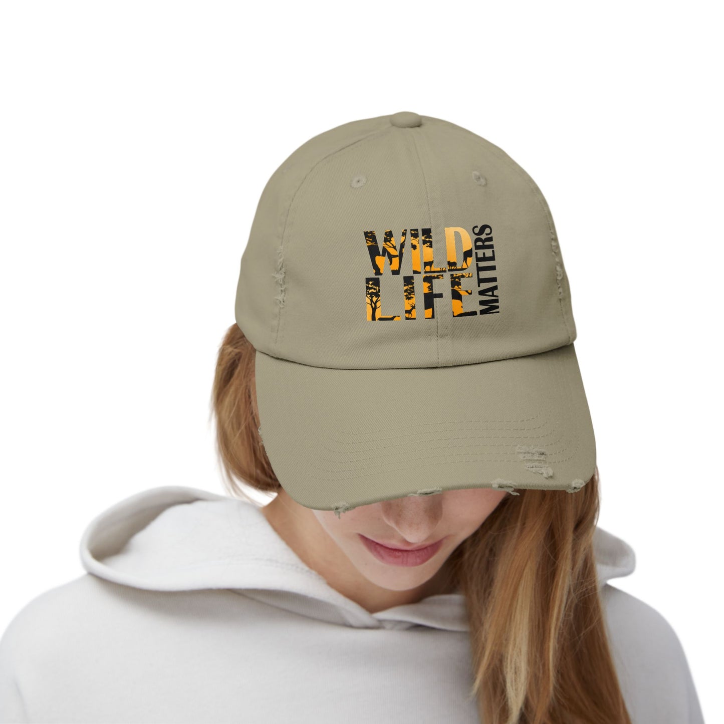Unisex Distressed Cap - Wildlife Matters Adjustable Hat for Nature Lovers