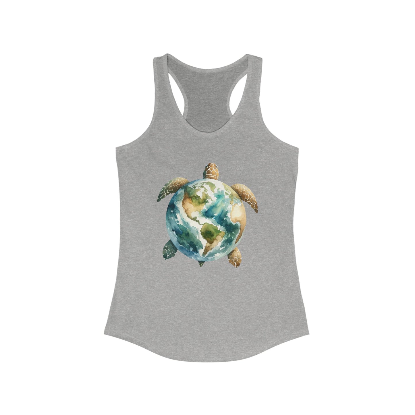 Eco-Friendly Turtle Graphic Women's Racerback Tank Top