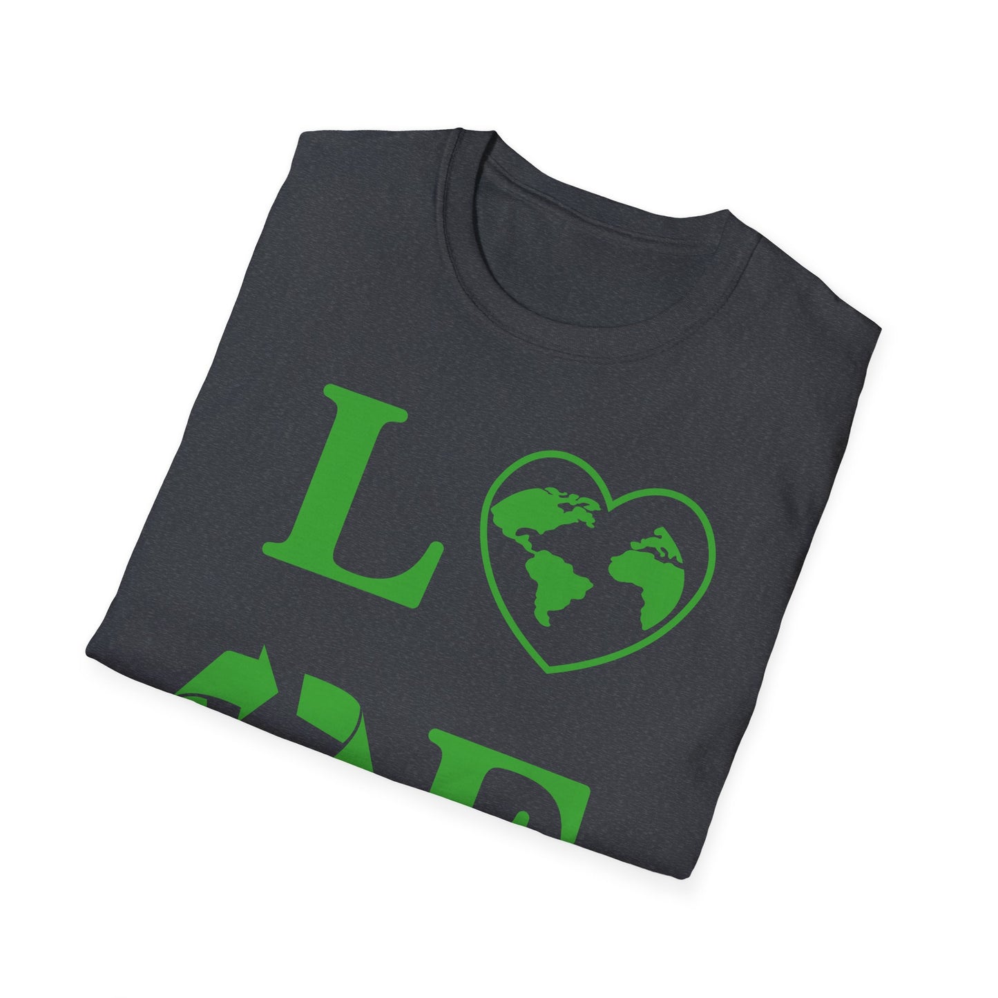 Eco-Friendly Love T-Shirt | Unisex Softstyle Tee with Heart and Recycling Design