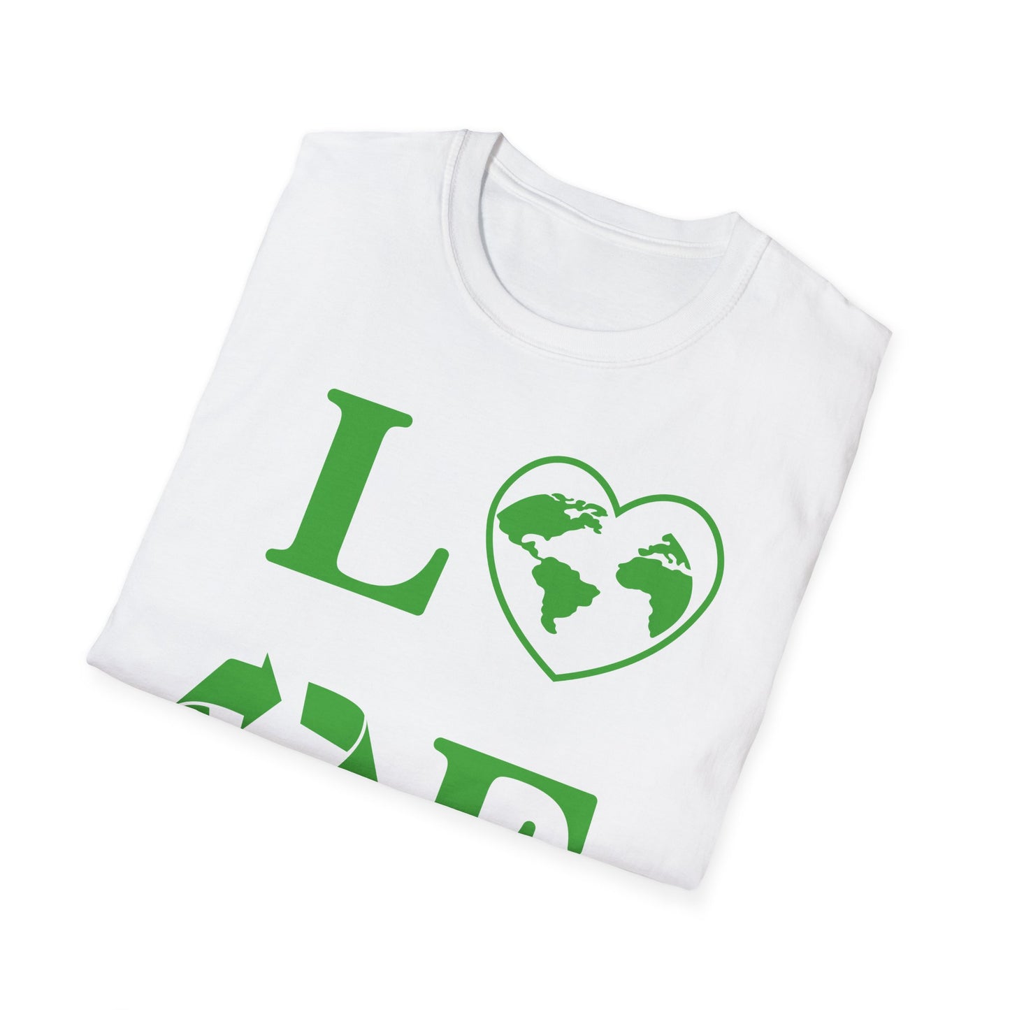Eco-Friendly Love T-Shirt | Unisex Softstyle Tee with Heart and Recycling Design