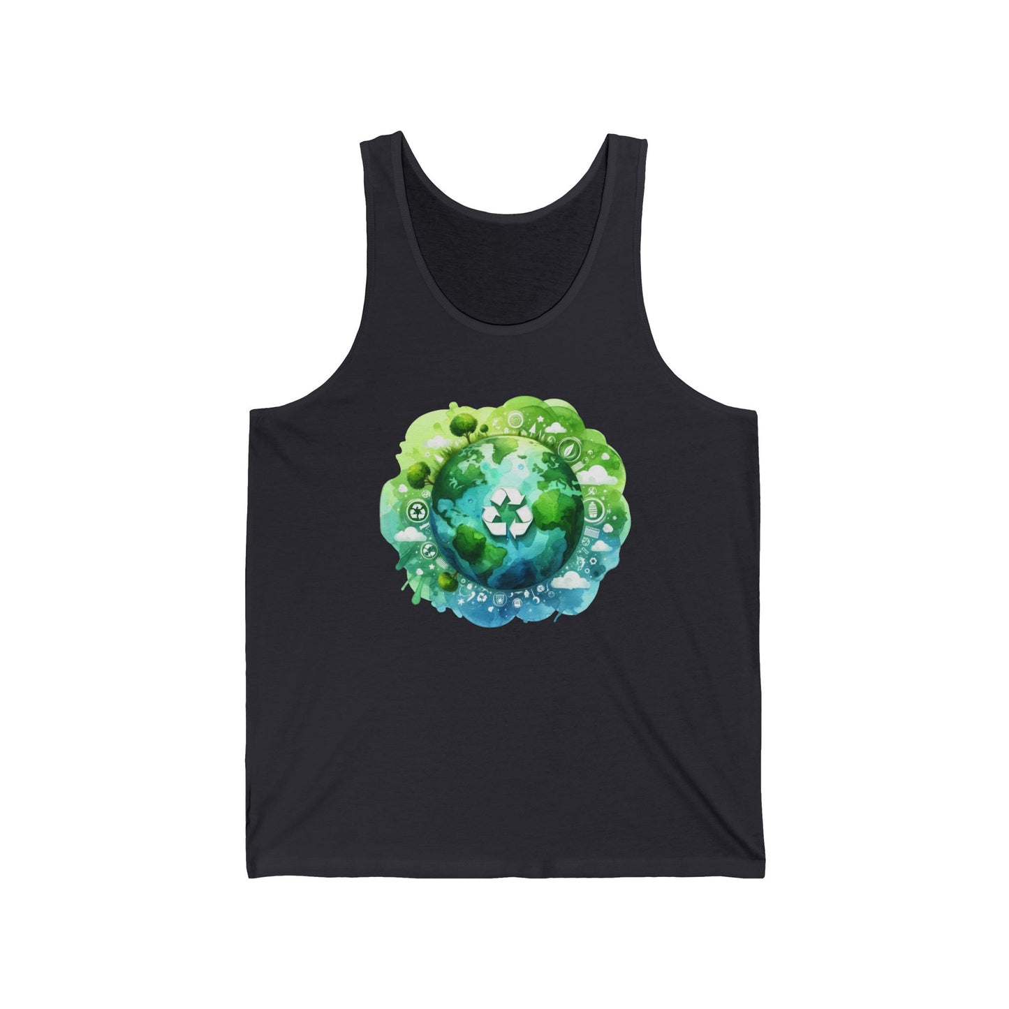 Eco-Friendly Unisex Jersey Tank Top - Sustainable Planet Design