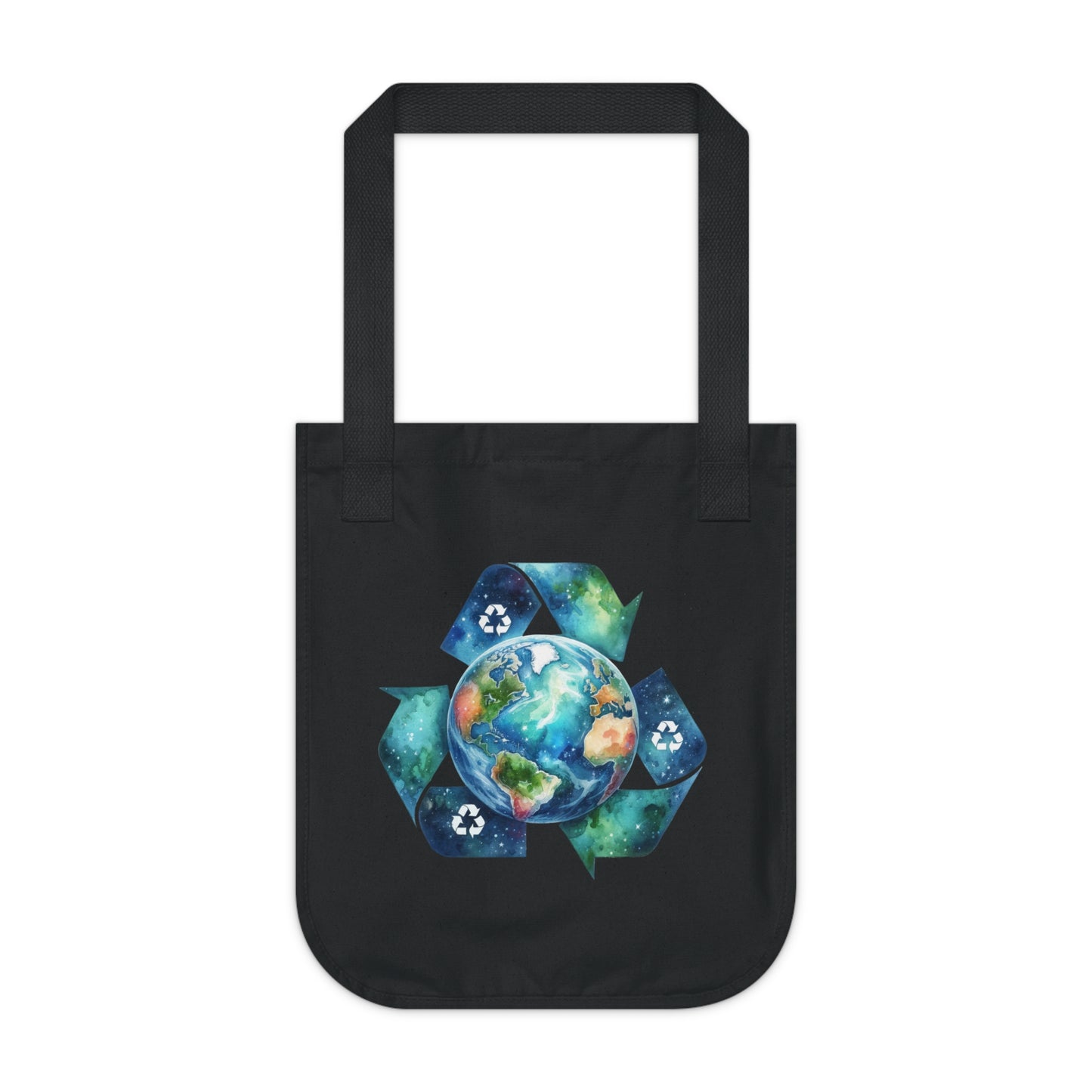 Eco-Friendly Organic Canvas Tote Bag - Recycle the Earth Design