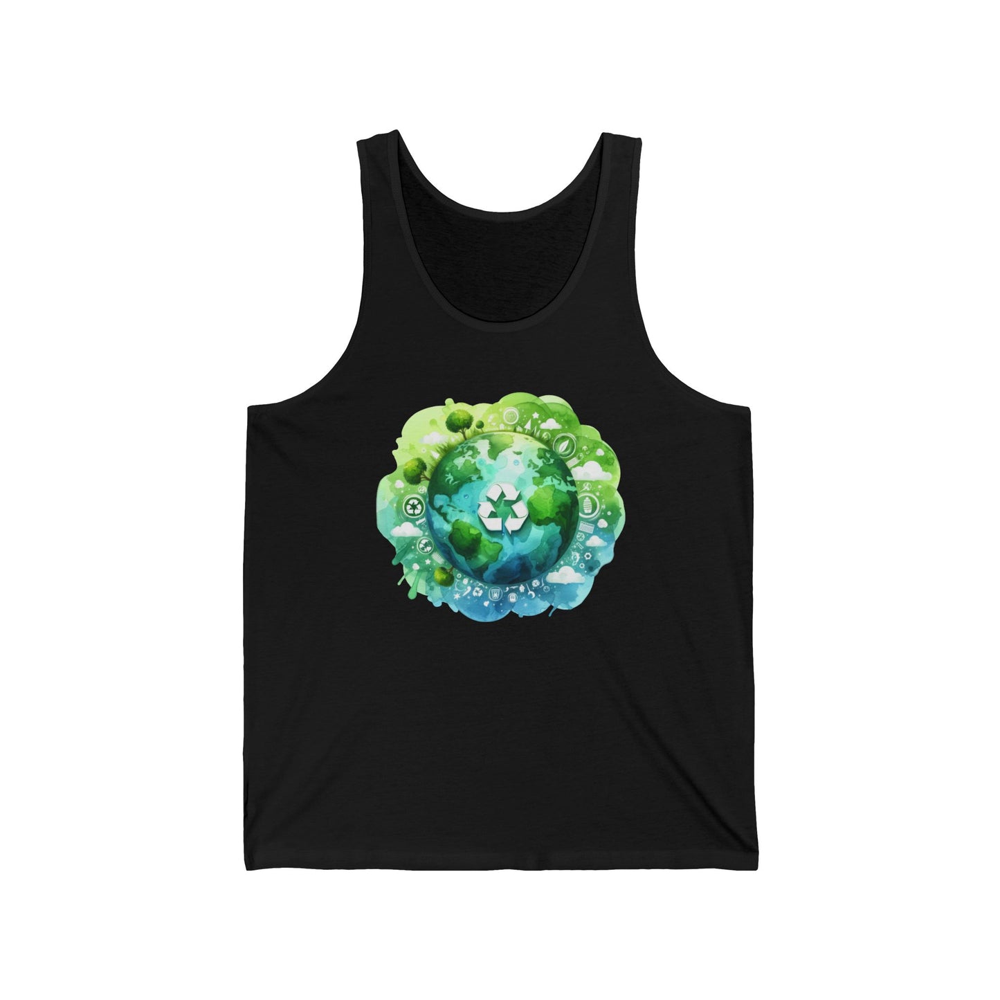 Eco-Friendly Unisex Jersey Tank Top - Sustainable Planet Design