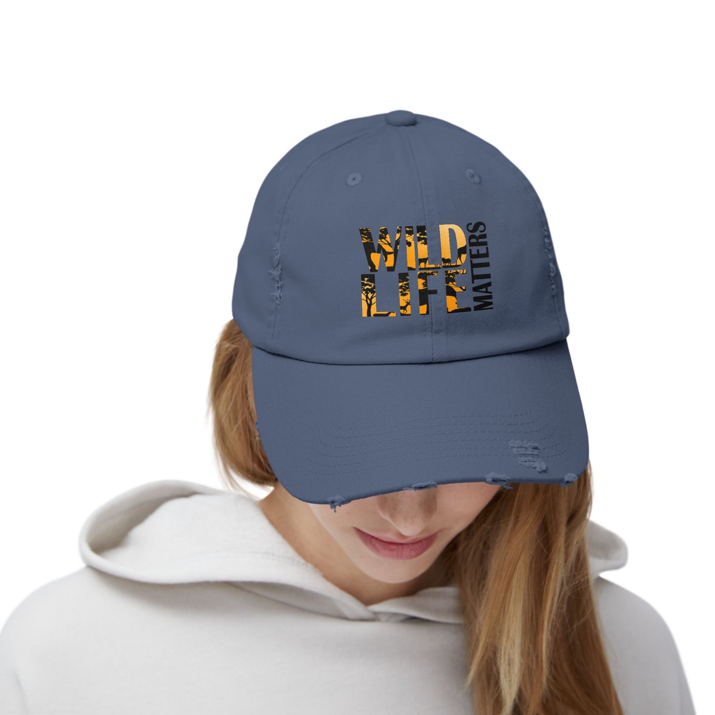 Unisex Distressed Cap - Wildlife Matters Adjustable Hat for Nature Lovers