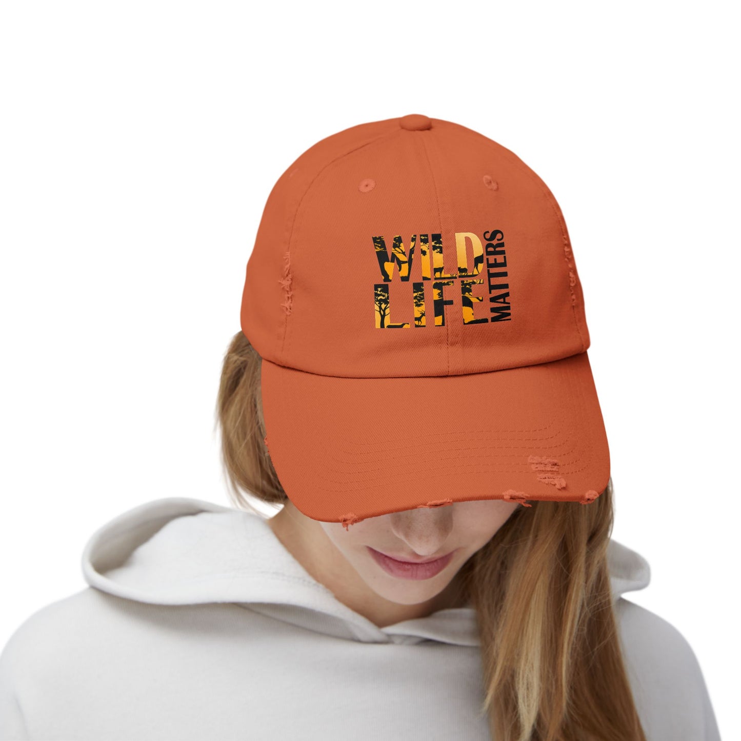 Unisex Distressed Cap - Wildlife Matters Adjustable Hat for Nature Lovers