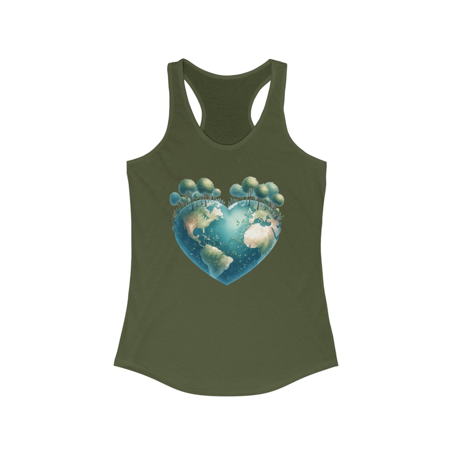 Eco-Friendly Heart Cute Earth Women Tank Top