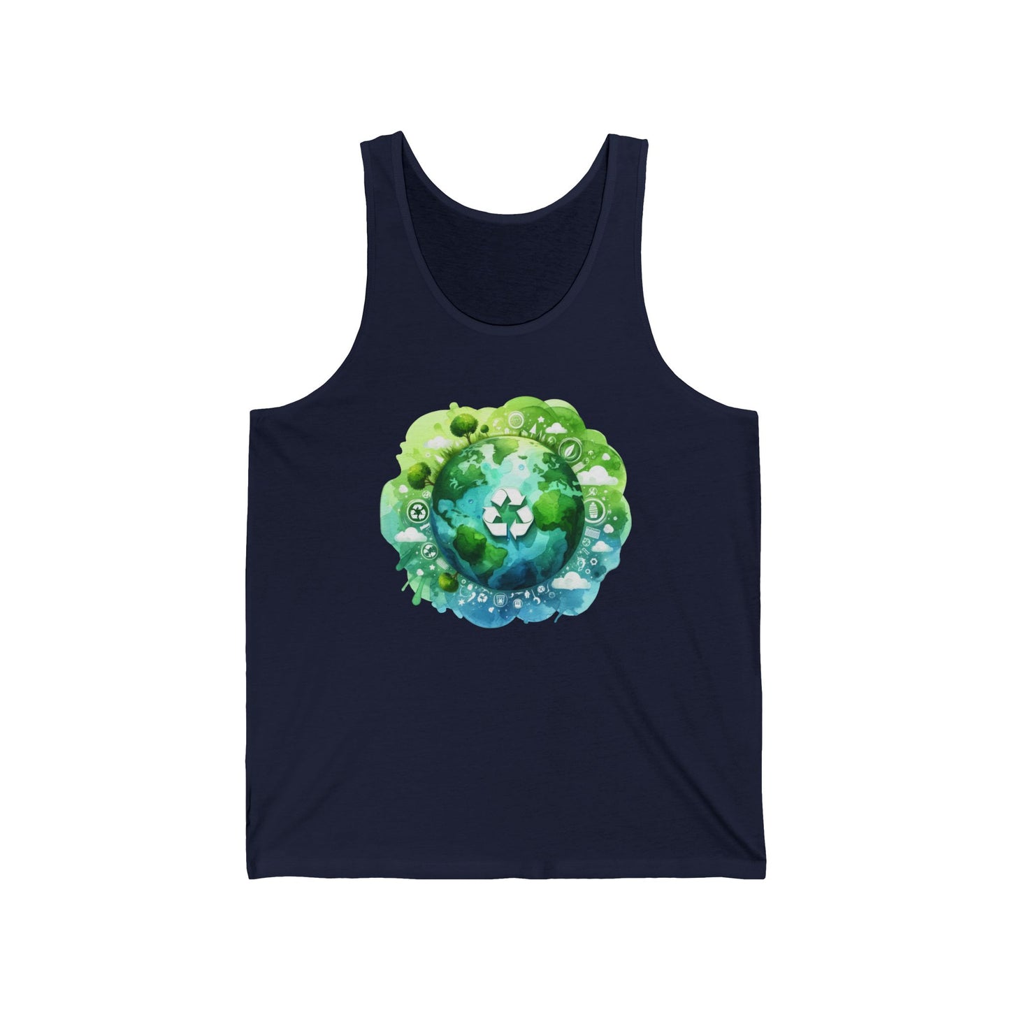 Eco-Friendly Unisex Jersey Tank Top - Sustainable Planet Design