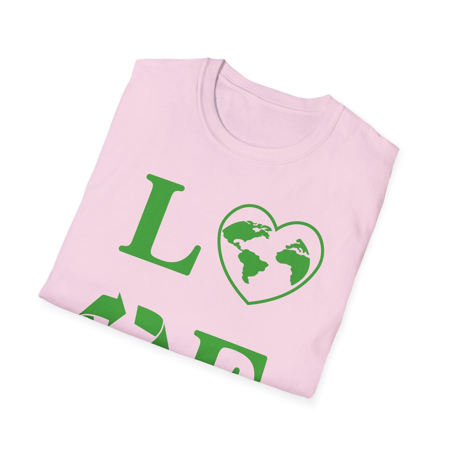 Eco-Friendly Love T-Shirt | Unisex Softstyle Tee with Heart and Recycling Design