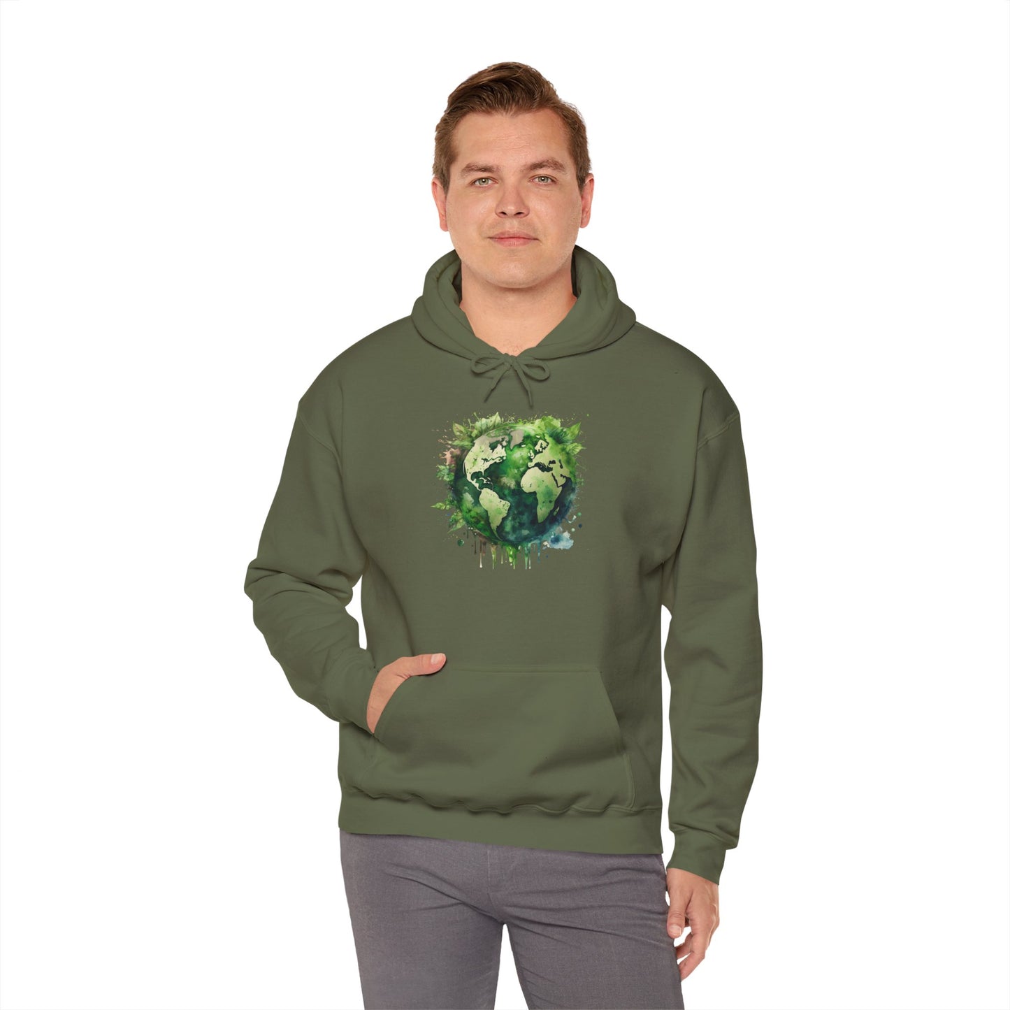 Eco-Friendly World Map Hooded Sweatshirt