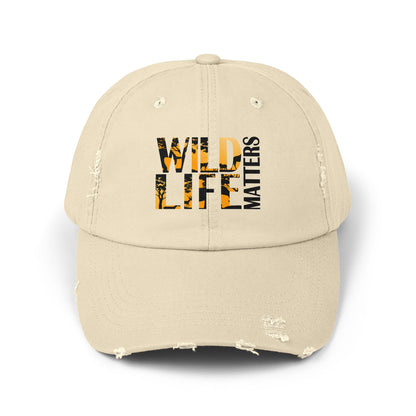 Unisex Distressed Cap - Wildlife Matters Adjustable Hat for Nature Lovers