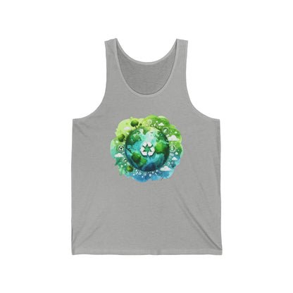 Eco-Friendly Unisex Jersey Tank Top - Sustainable Planet Design