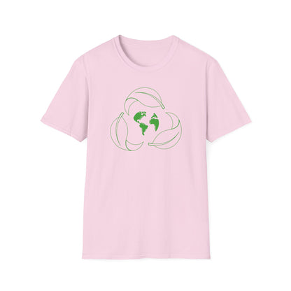 Eco-Friendly Unisex Softstyle T-Shirt with Earth & Leaf Design