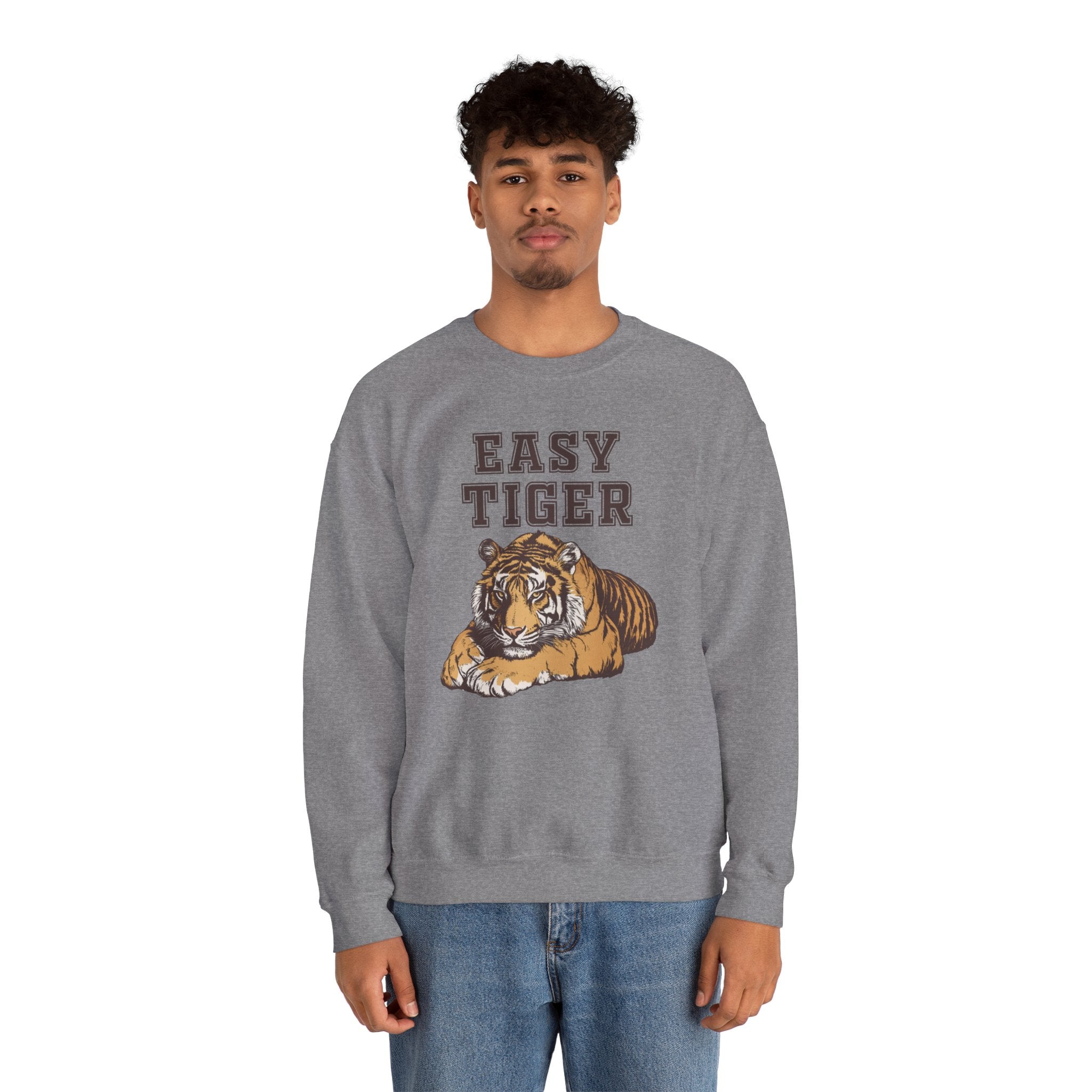 Easy Tiger Unisex Heavy Blend™ Crewneck Sweatshirt - Relaxed Comfort for Animal Lovers