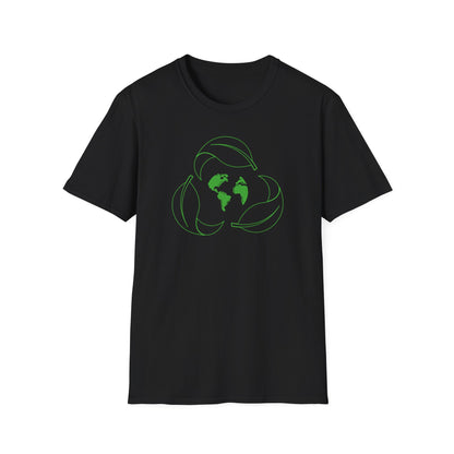 Eco-Friendly Unisex Softstyle T-Shirt with Earth & Leaf Design