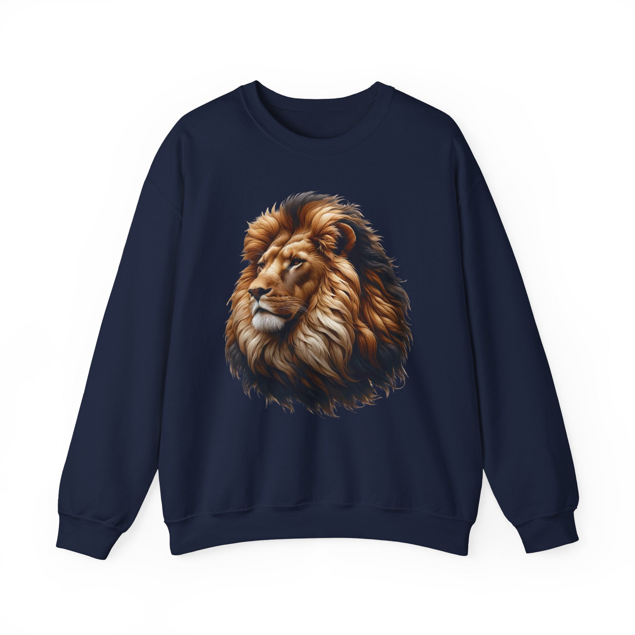 Lion Design Crewneck Sweatshirt - Relaxed Comfort for Animal Lovers