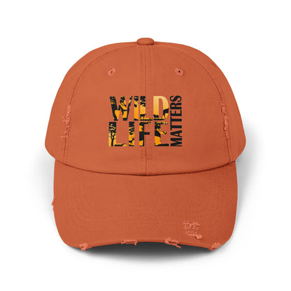 Unisex Distressed Cap - Wildlife Matters Adjustable Hat for Nature Lovers