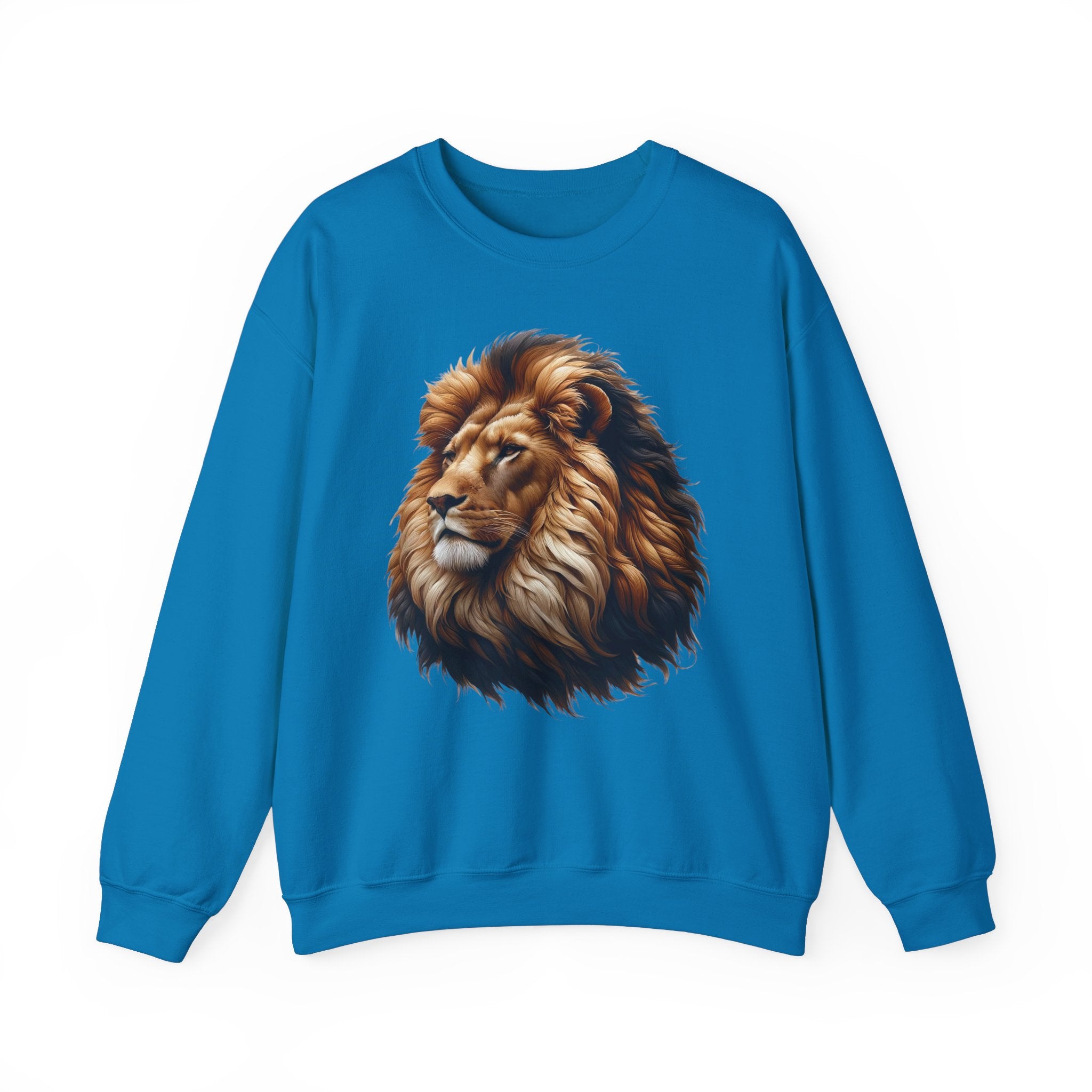 Lion Design Crewneck Sweatshirt - Relaxed Comfort for Animal Lovers