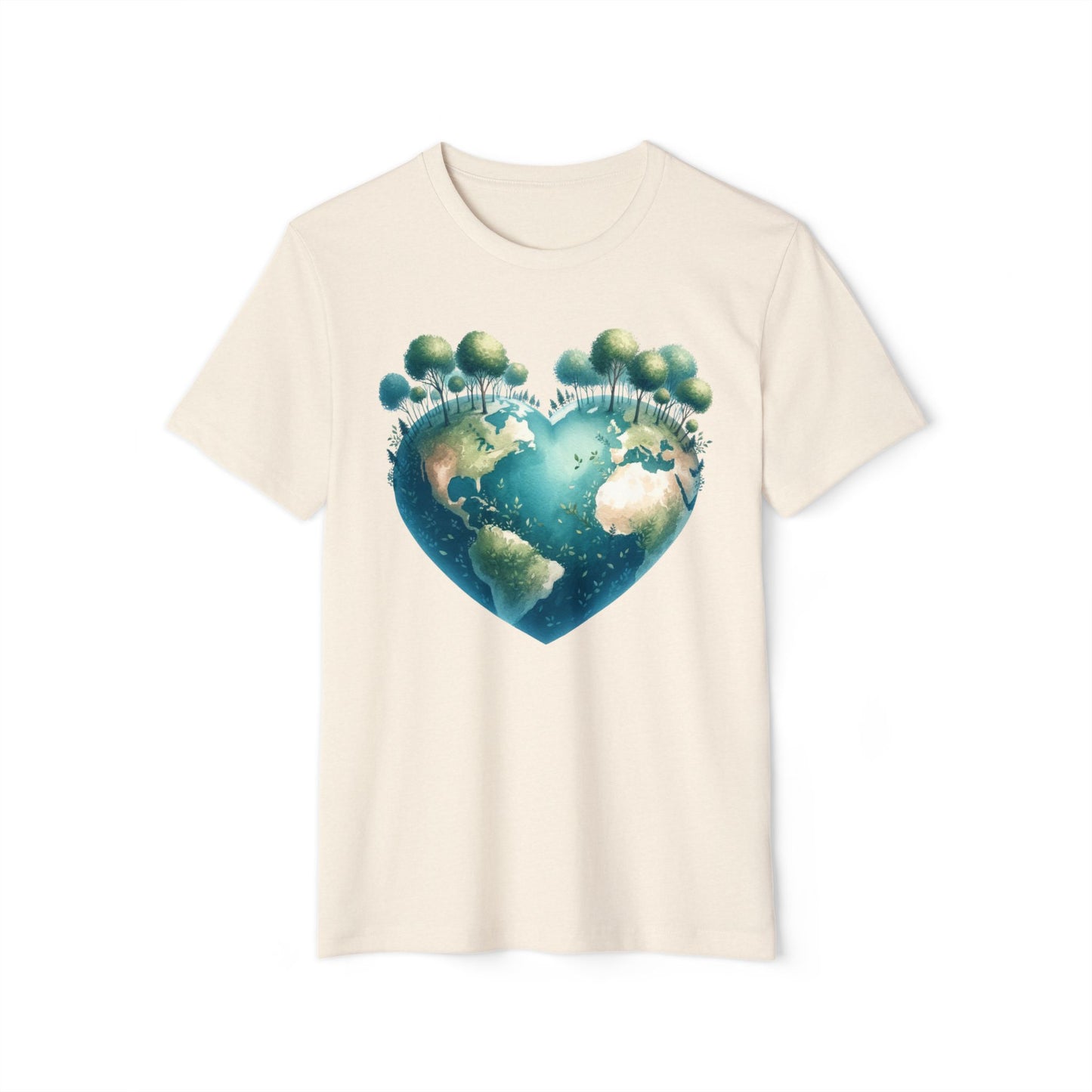 Eco-Friendly Heart Earth Unisex T-Shirt - Celebrate Nature & Sustainability