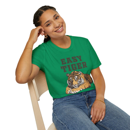 Easy Tiger Unisex Softstyle T-Shirt - Relaxed Graphic Tee for Animal Lovers