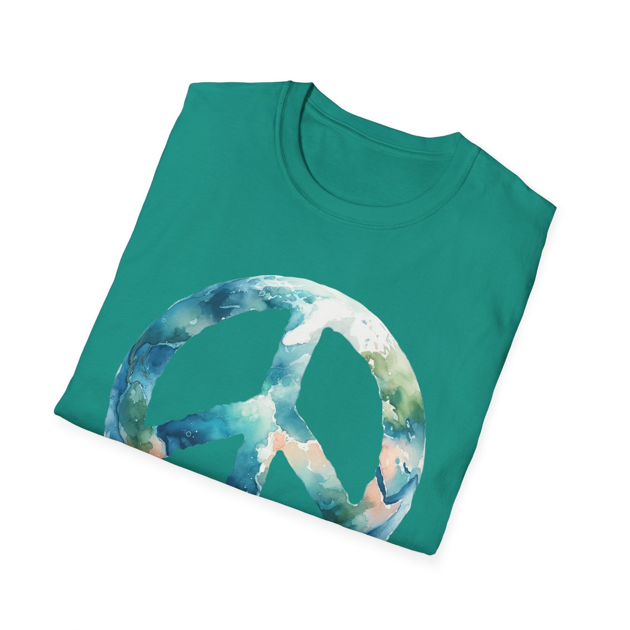 Earth Peace Sign Unisex T-Shirt - Watercolor Planet-Inspired