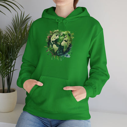 Eco-Friendly World Map Hooded Sweatshirt