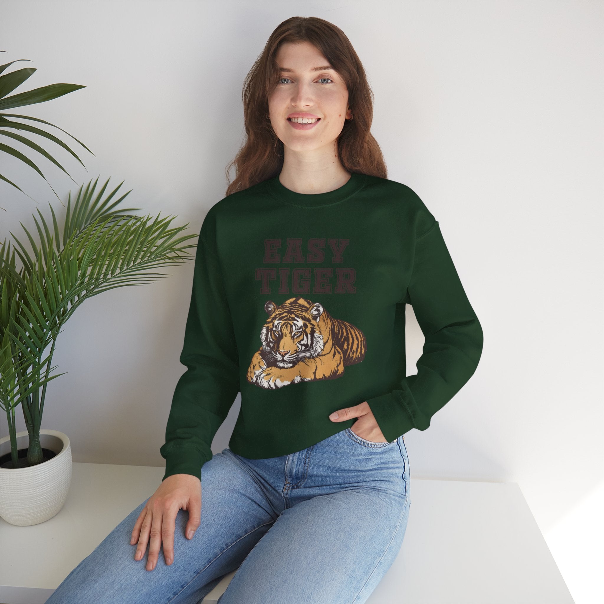 Easy Tiger Unisex Heavy Blend™ Crewneck Sweatshirt - Relaxed Comfort for Animal Lovers