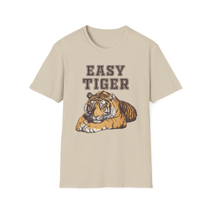 Easy Tiger Unisex Softstyle T-Shirt - Relaxed Graphic Tee for Animal Lovers