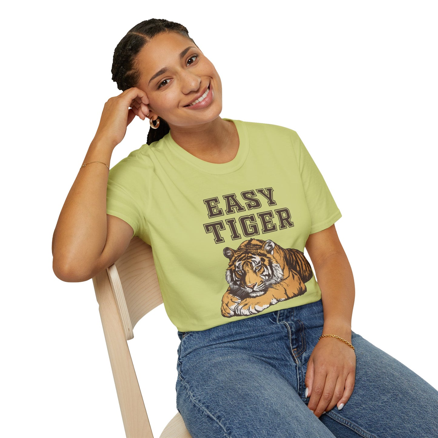 Easy Tiger Unisex Softstyle T-Shirt - Relaxed Graphic Tee for Animal Lovers