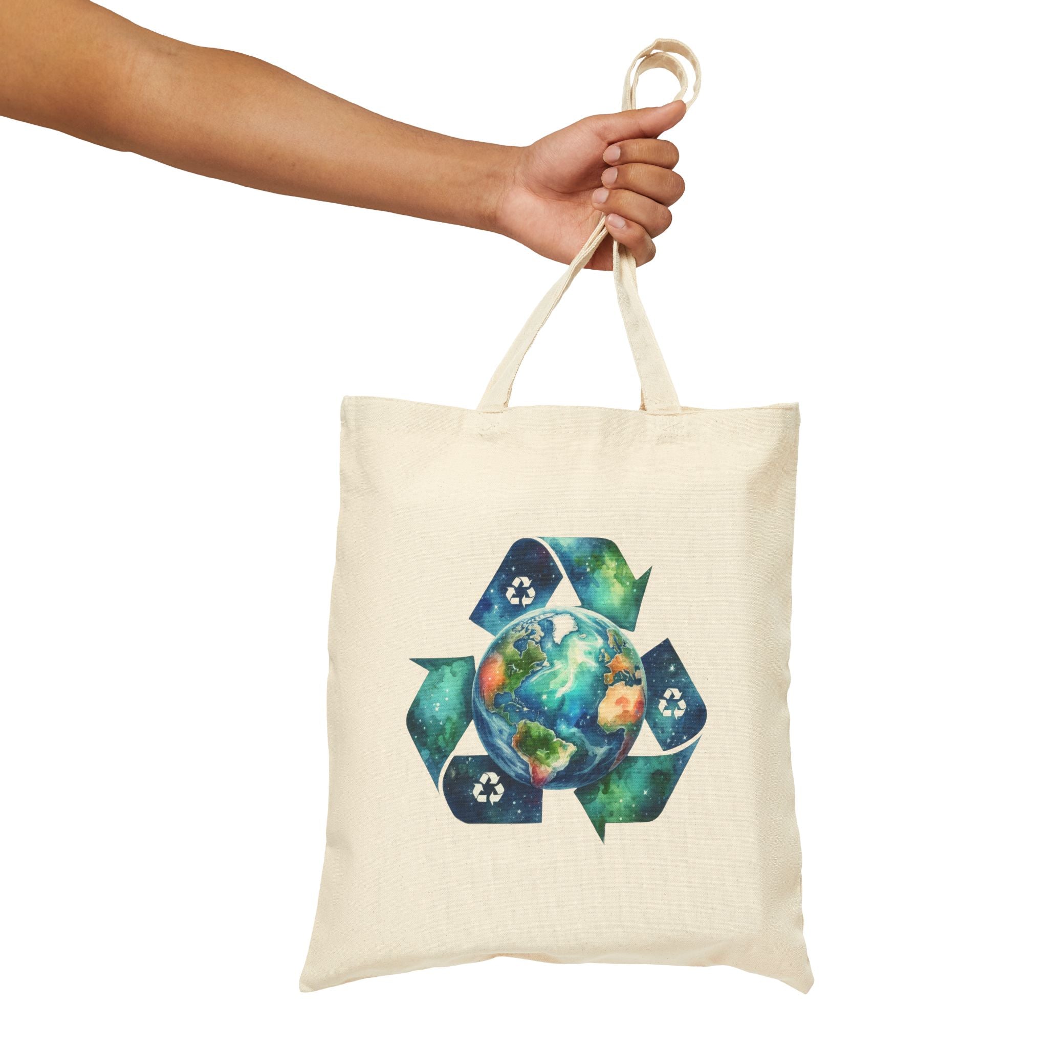 Eco-Friendly Cotton Canvas Tote Bag - Recycle Earth Design