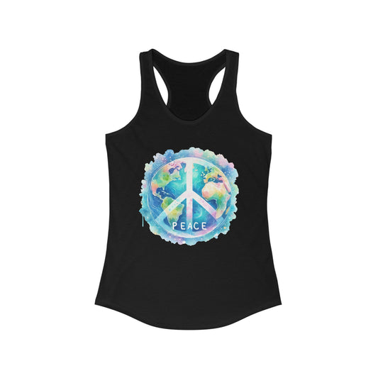 Racerback Tank Earth Peace Sign Women's Tank Top