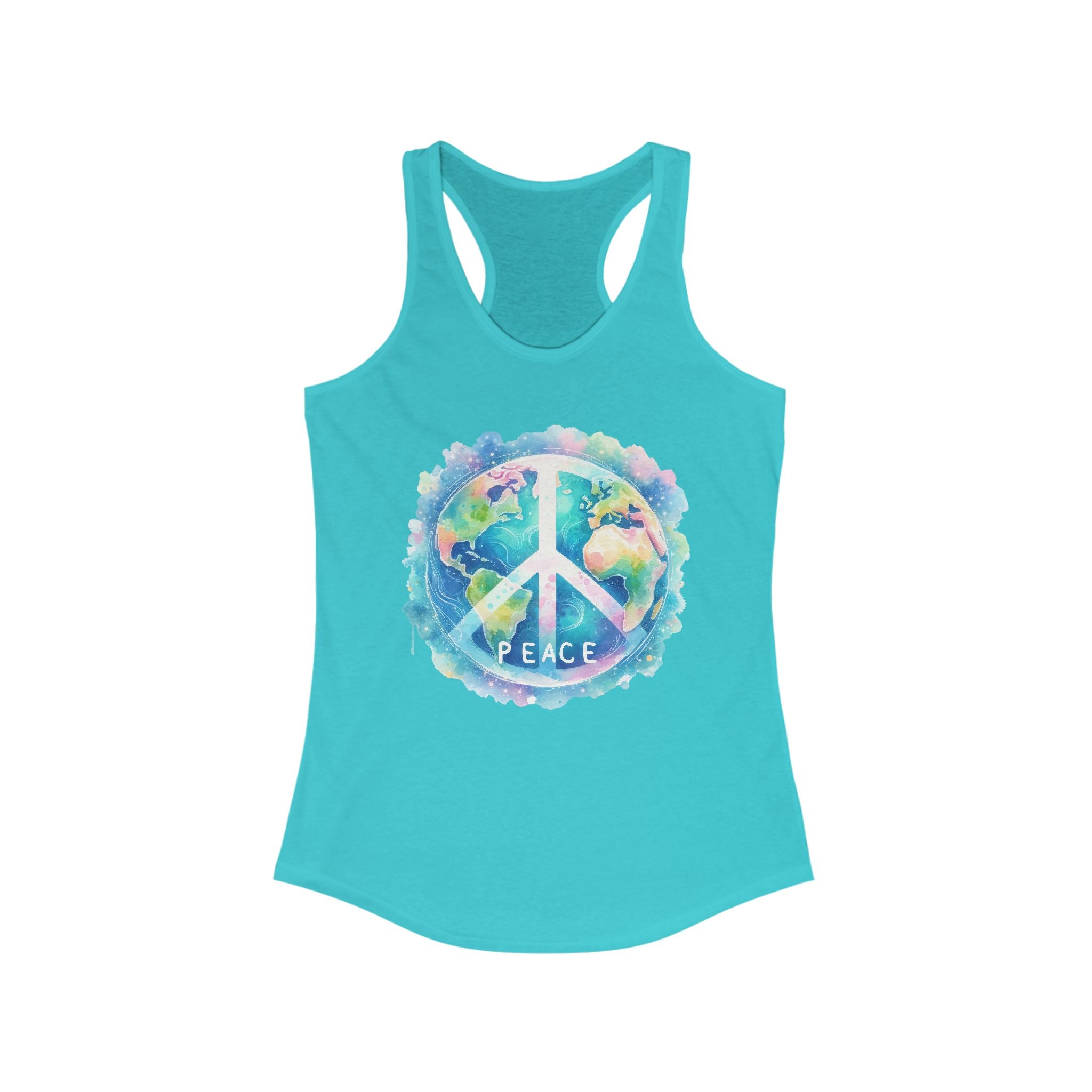 Racerback Tank Earth Peace Sign Women's Tank Top