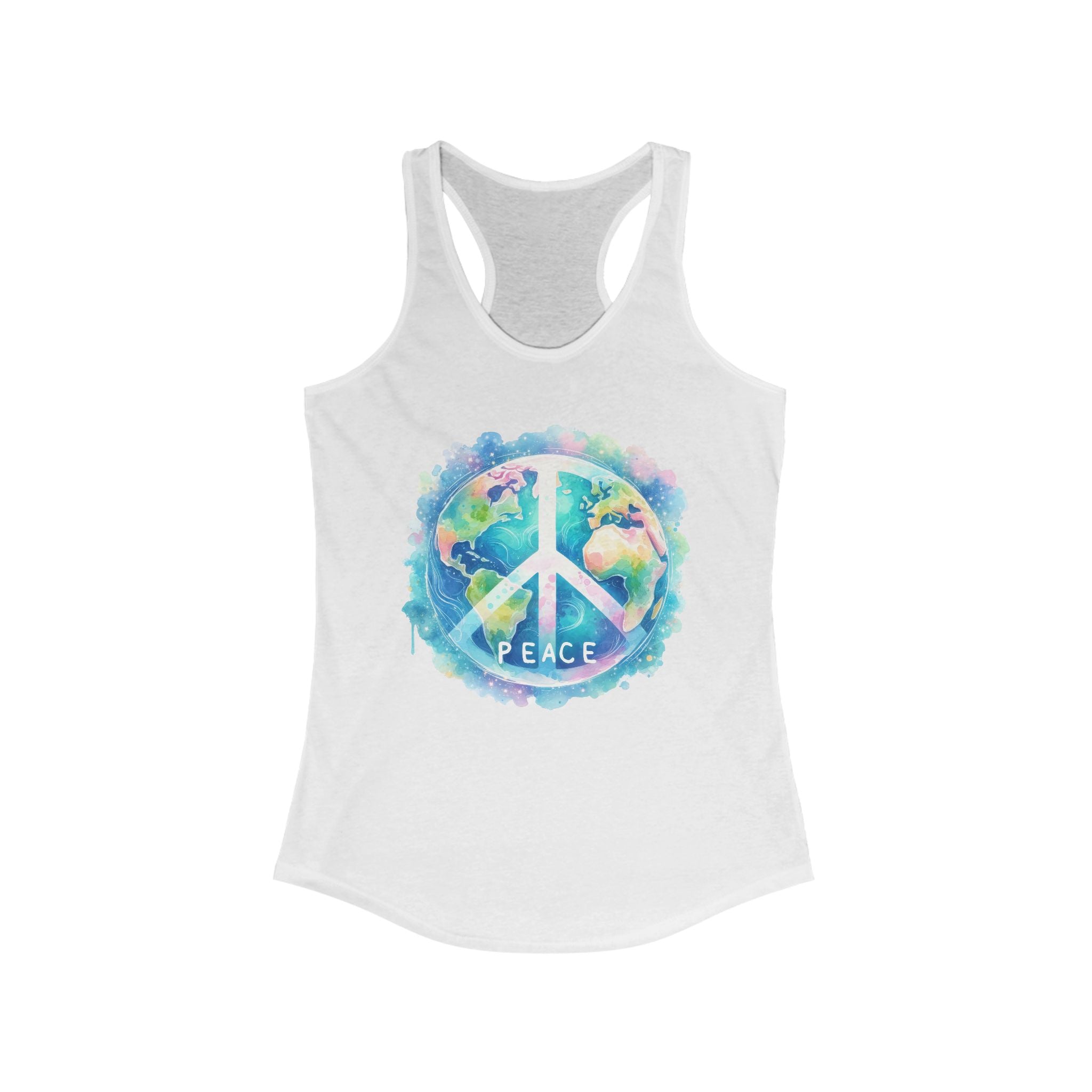 Racerback Tank Earth Peace Sign Women's Tank Top