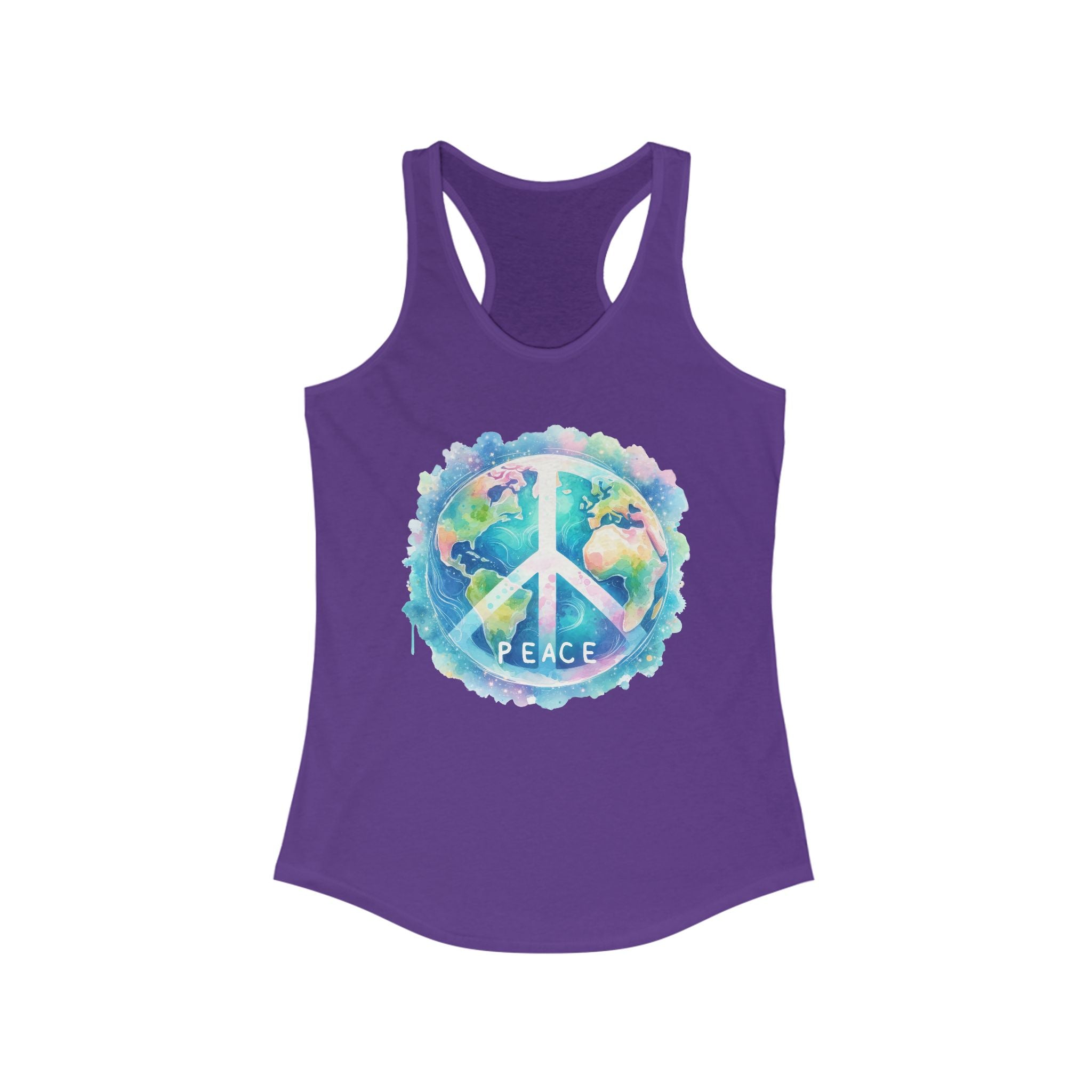 Racerback Tank Earth Peace Sign Women's Tank Top